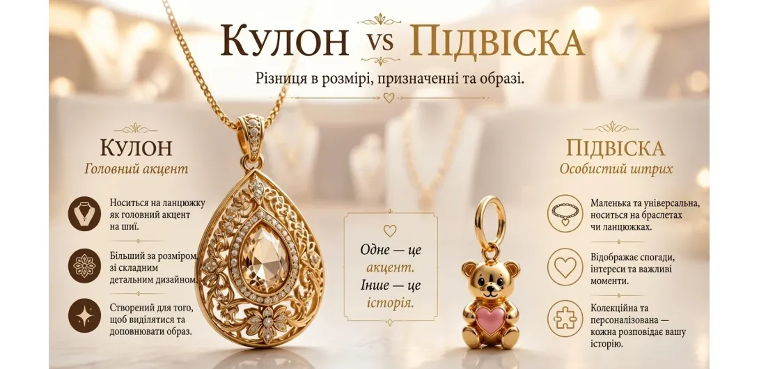 Чем отличается кулон от подвески